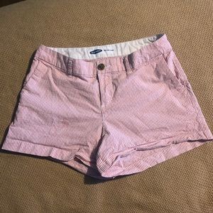 Seersucker Striped Shorts